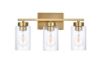 Picture of 3-Light Bathroom Vanity Light, Modern Wall Lights with Clear Glass Shades, Bathroom Wall Sconce Lamp for Mirror Living Room Bedroom Hallway